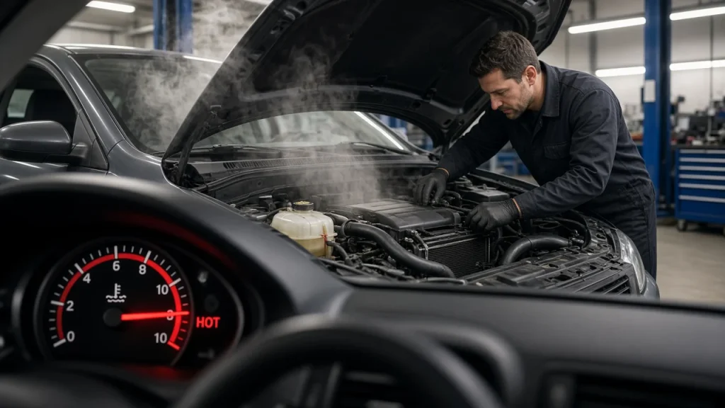 Car overheating temperature gauge and cooling system check Colonia NJ